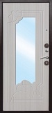 Дверь мет. Ampir медн.антик белый ясень-зеркало (860х2050L)/Ferroni