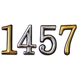 Цифра дверная "1" ПЛАСТИК /золото/Аллюр/