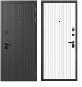Дверь мет. МПТ25 110 Букле графит вертикаль/Белый матовый(960х2050L)/Маэстро